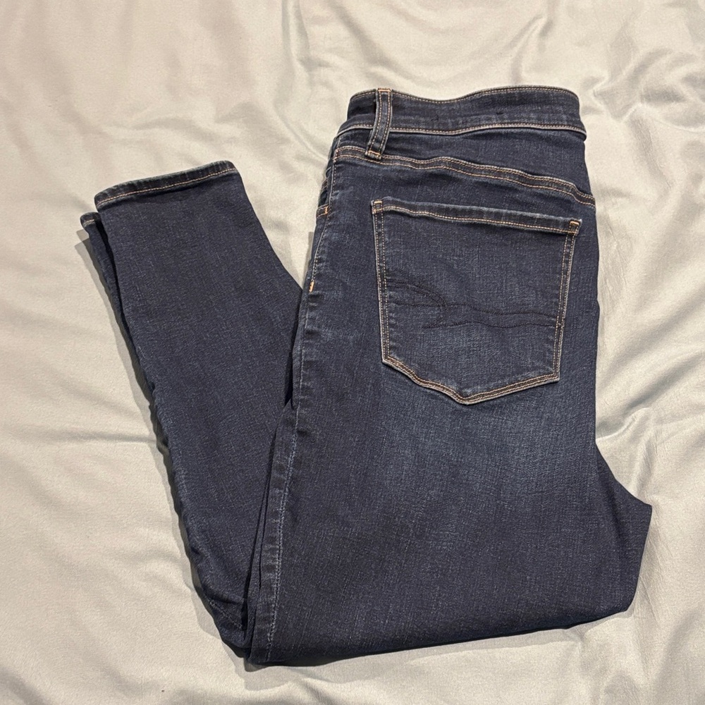 American Eagle Outfitters Dark Blue Skinny Jeans- XSHORT